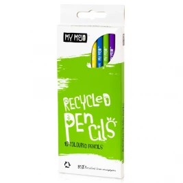 Recycled Newspaper Colouring Pencils, 10 Pack