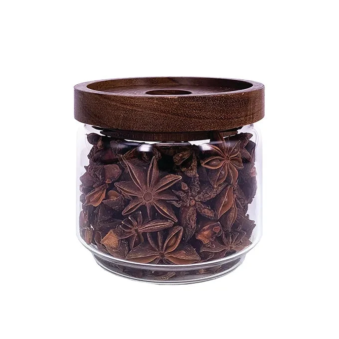 Glass Jar with Acacia Wood Lid, 300ml