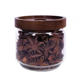Glass Jar with Acacia Wood Lid, 300ml