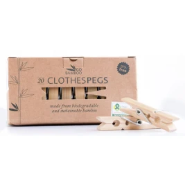 Bamboo Clothes Pegs, Pack of 20