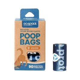 Dog Poop Bags, Recycled Ocean-Bound Plastic, 90 bags